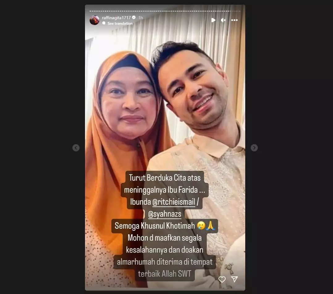 Raffi Ahmad Bagikan Foto Manis Bareng Ibu Jeje Govinda Saat Sampaikan Duka Cita