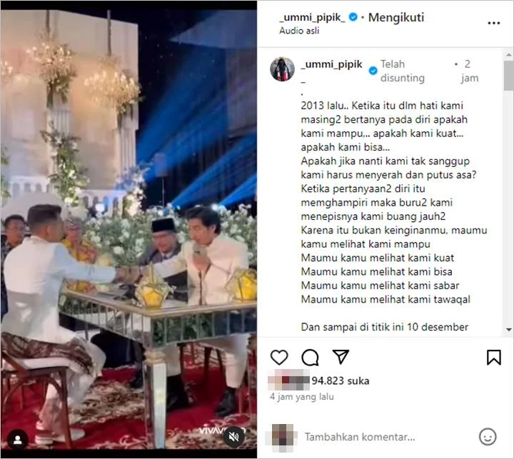 Umi Pipik Sampaikan Pesan Haru Biru untuk Mendiang Ustaz Jeffry Al Buchori