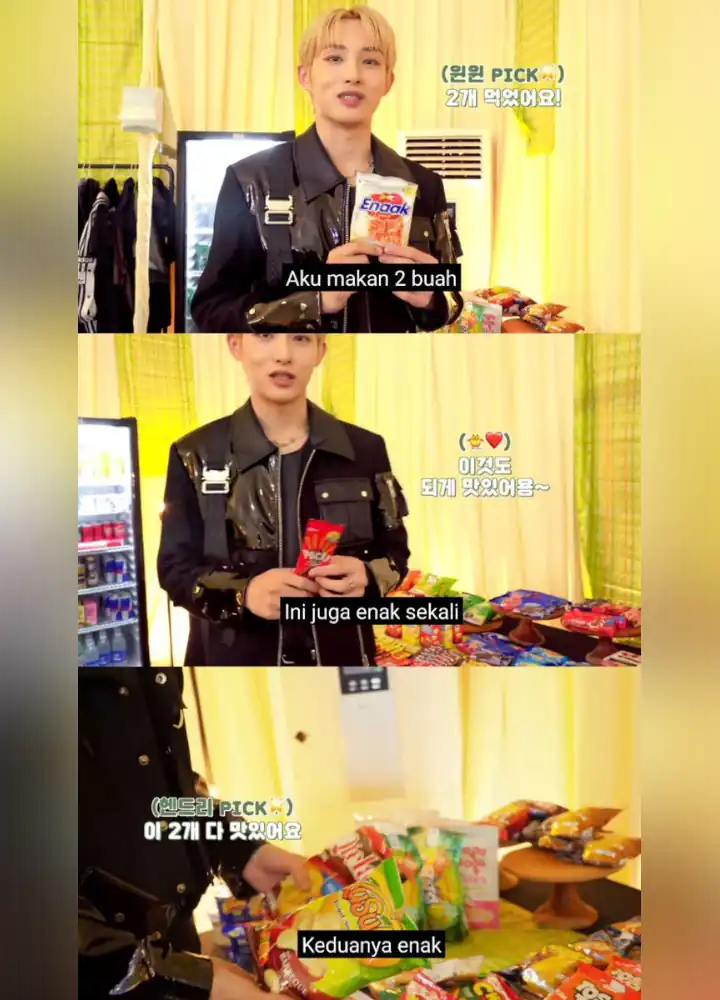Winwin dan Hendery NCT/WayV Tunjukkan Snack Lokal Favorit di Backstage \'SMTOWN\' Jakarta