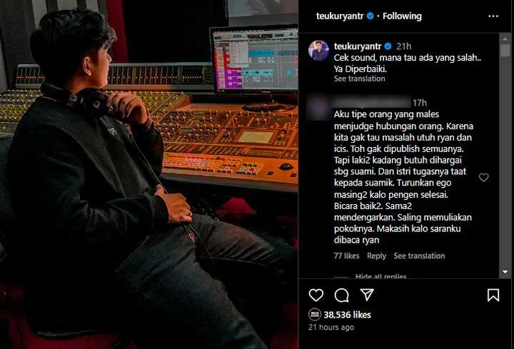 Teuku Ryan Ngode Ingin Perbaiki Hubungan?