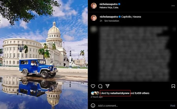 Natasha Rizky Kepergok Like Foto Nicholas Saputra