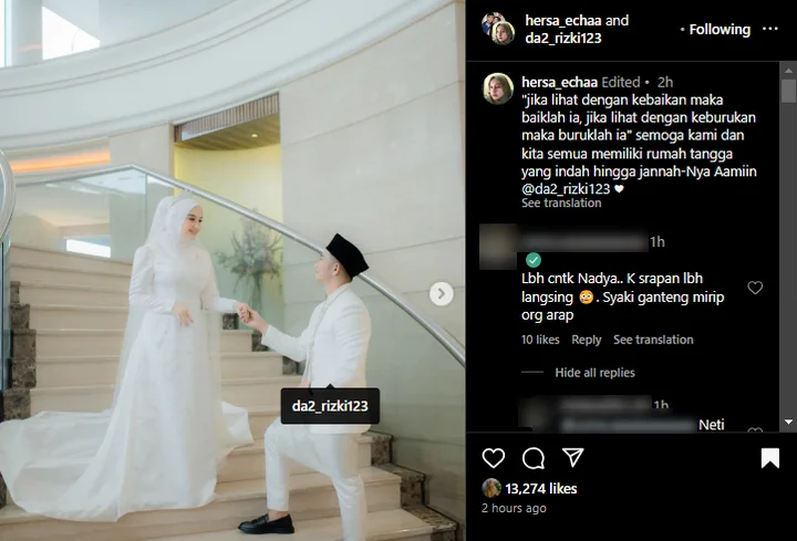 Istri Rizki DA Sentil Balik Haters