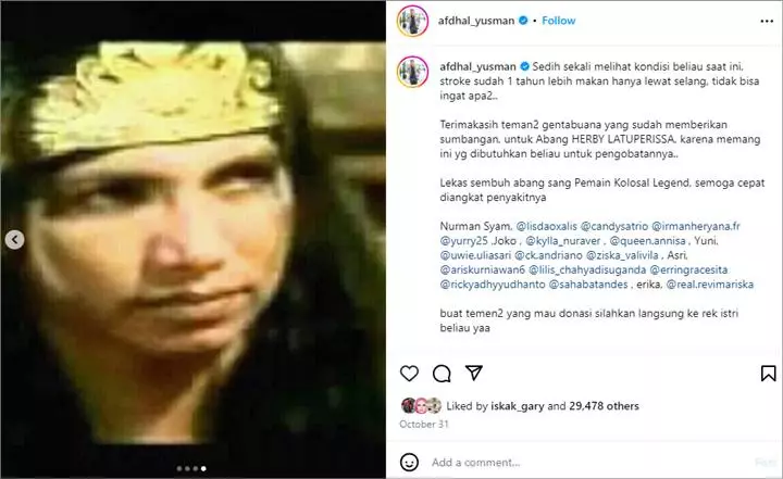 Afdhal Yusman Tulis Pesan Mendalam usai Aktor Laga Herby Latupeirissa Meninggal Dunia
