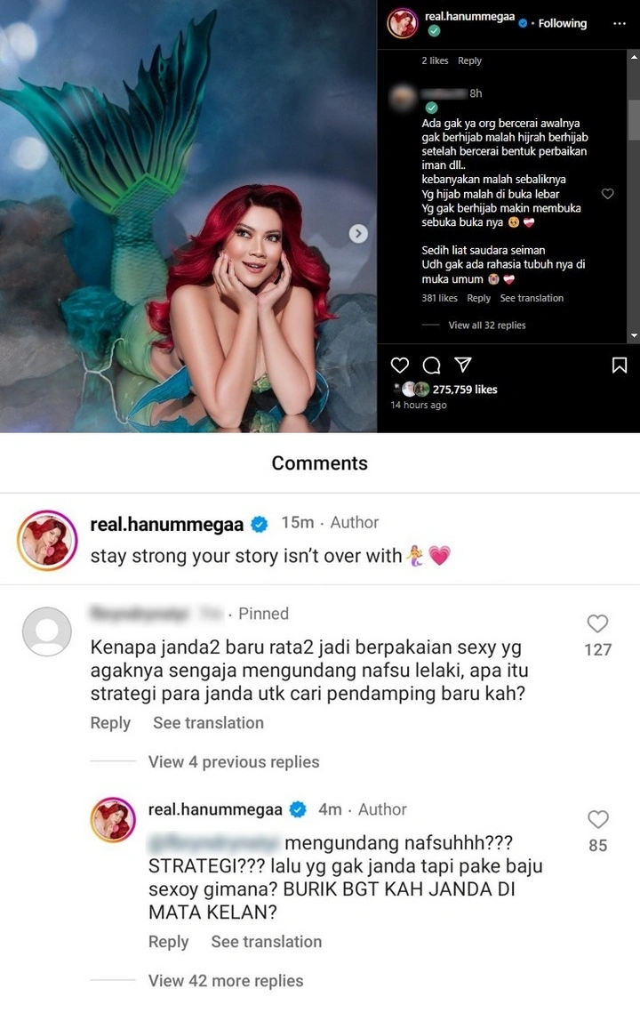 Hanum Mega Balas Sentil Menohok Haters