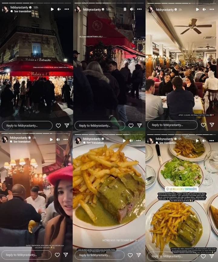 Febby Rastanty Kunjungi Restoran Legendaris di Paris Hingga Rela Antri Berjam-jam