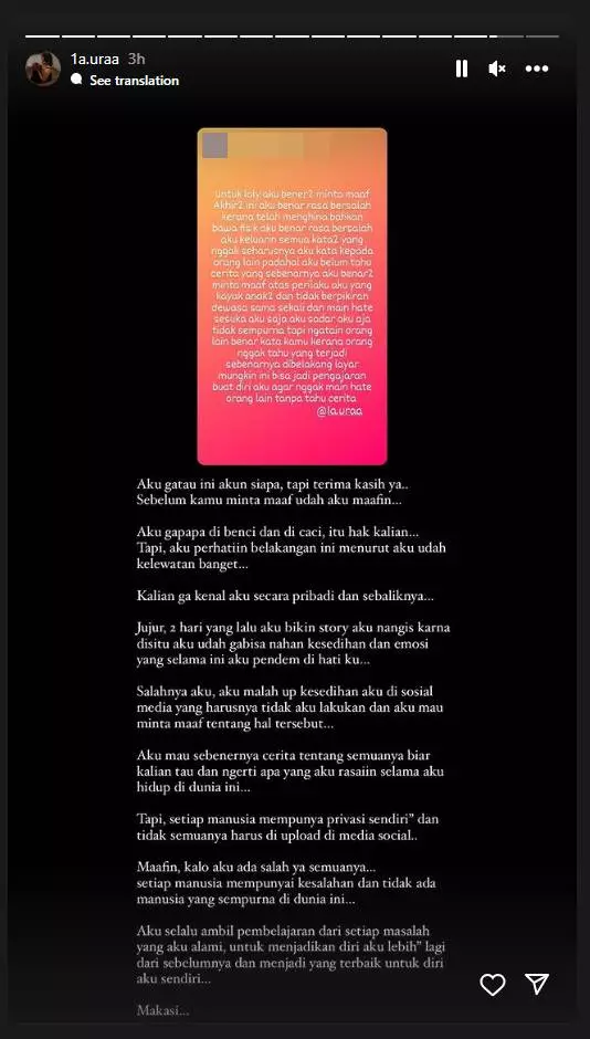 Lolly Putri Nikita Mirzani Ngaku Salah usai Posting Video Saat Nangis
