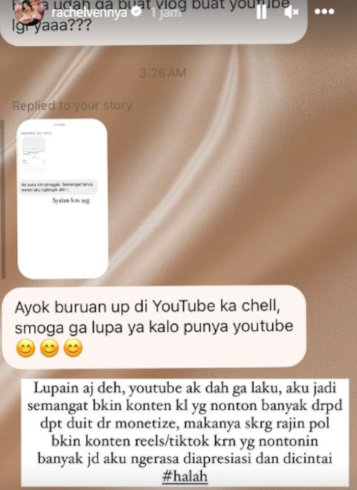 Rachel Vennya Bongkar Alasan Tidak Lagi Buat Konten di YouTube
