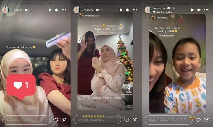 Larissa Chou Balas Dendam Usai Diajak Sang Adik Nyanyikan Lagu Natal