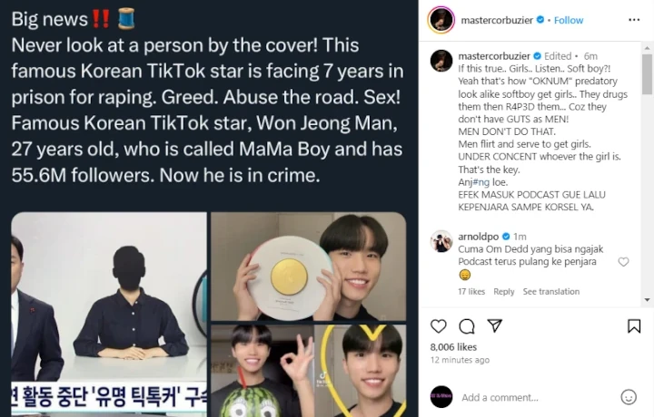 Deddy Corbuzier Kuak Oknum TikTokers Korea