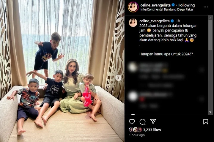 Celine Evangelista Beber Resolusi Tahun 2024 Mendatang