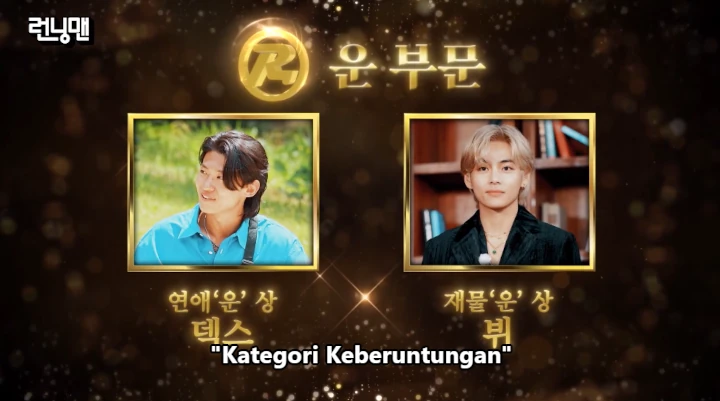 V BTS dan Dex Raih Penghargaan Keberuntungan di \'Running Man\' Episode Guest Awards 2023