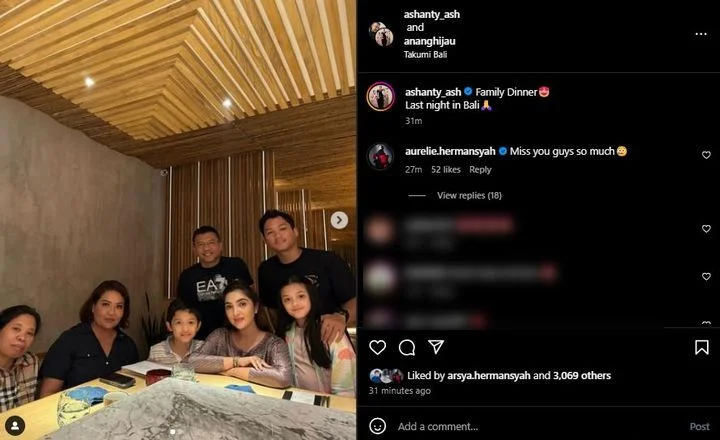 Aurel Hermansyah Ungkap Rasa Rindu ke Keluarga Ashanty