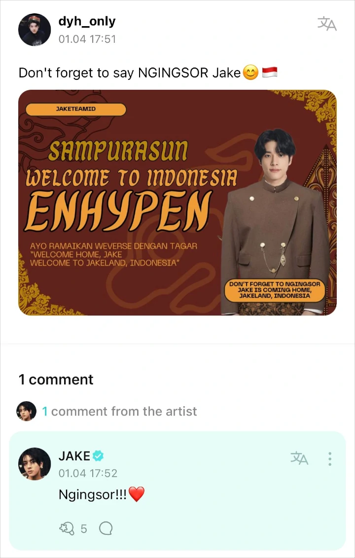 Jake dan Jay ENHYPEN Bikin Heboh usai Respons Foto Editan Bak Warga Indonesia