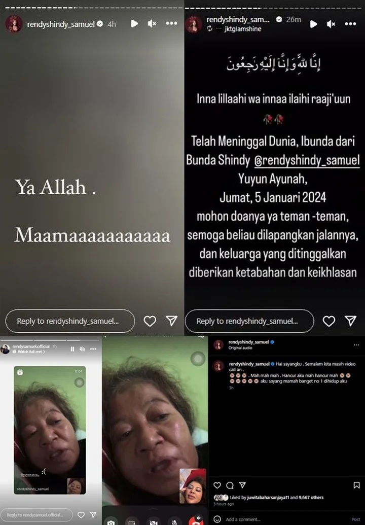 Ibu Mertua Rendy Samuel Meninggal Dunia