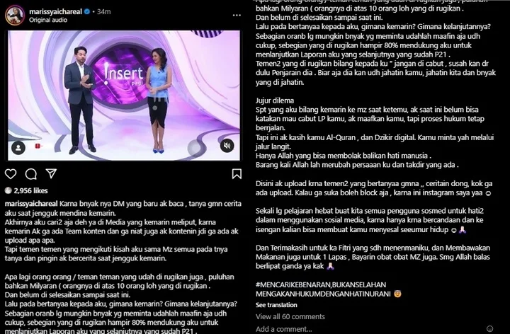Marissya Icha Dilema Soal Cabut Laporan Medina Zein
