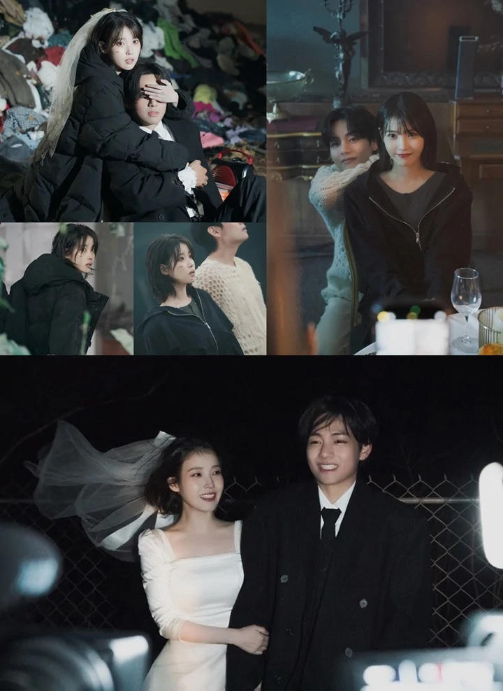 IU dan V BTS Pamer Momen Gemas di Balik Layar Syuting MV \'Love Wins All\'