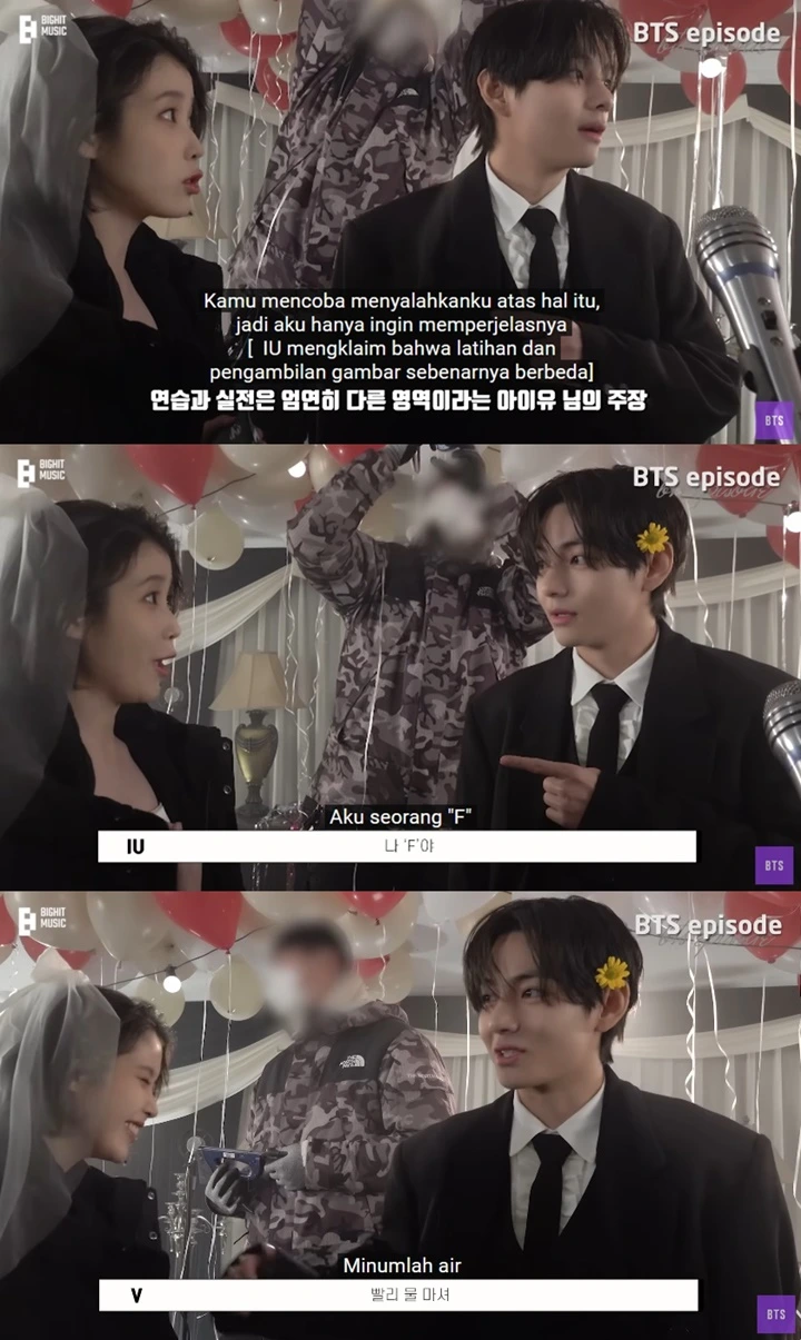 IU dan V BTS Ribut Terus di Belakang Layar MV \'Love Wins All\'