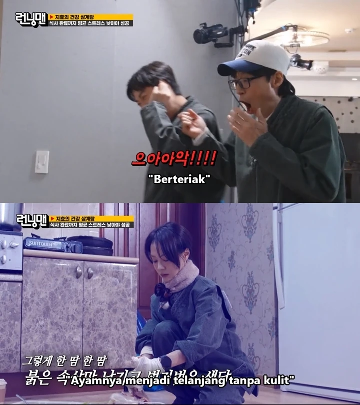 Aksi Song Ji Hyo Kuliti Ayam Buat Member Cowok \'Running Man\' Menjerit Ketakutan