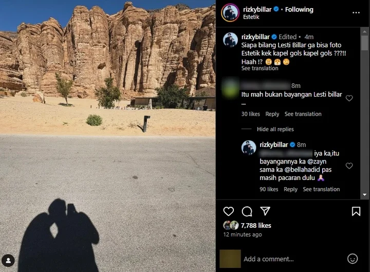 Rizky Billar Balas Komentar Julid Netizen