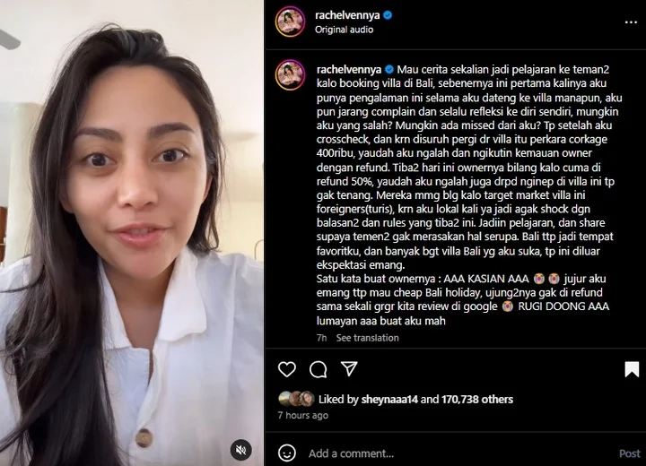 Rachel Vennya Diusir dari Vila di Bali