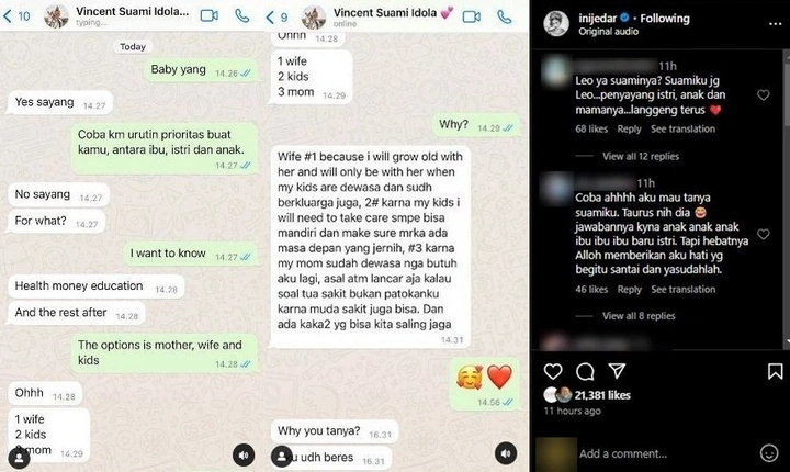 Jawaban Vincent Verhaag Soal Skala Prioritas Istri Ibu dan Anak