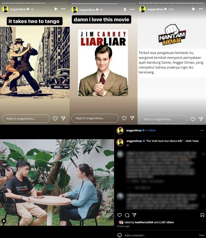 Angger Dimas Singgung Soal Kebohongan dan Hoaks