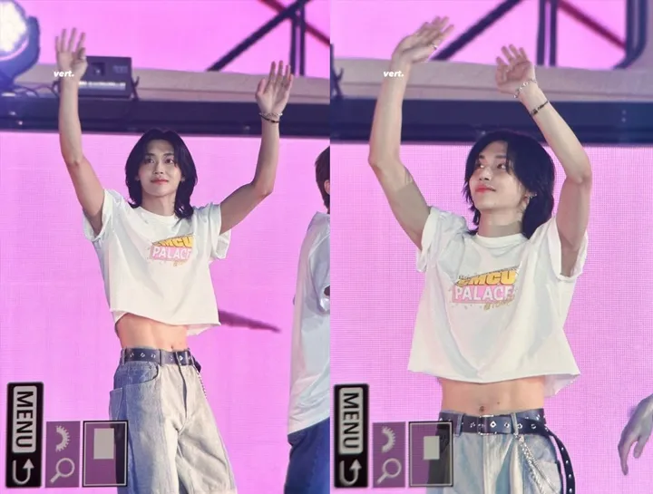 Wonbin RIIZE Pamer Pinggang Semut di SMTOWN 2024 Lewat Padu Padan Crop Top