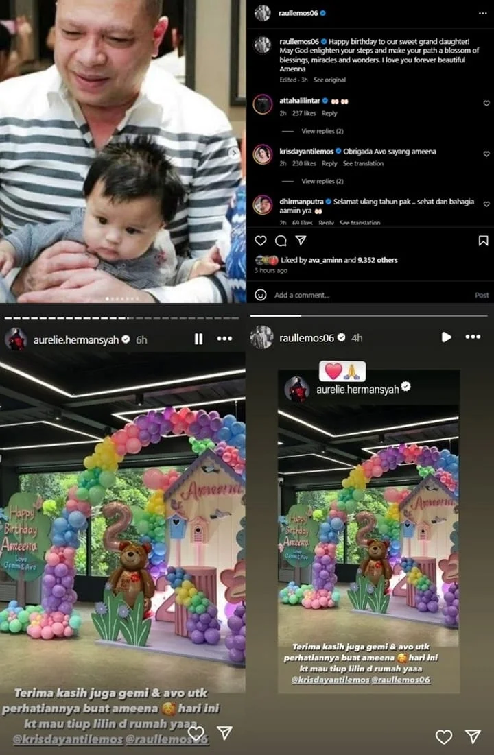 Raul Lemos Ucapkan Selamat untuk Ameena Putri Aurel Hermansyah