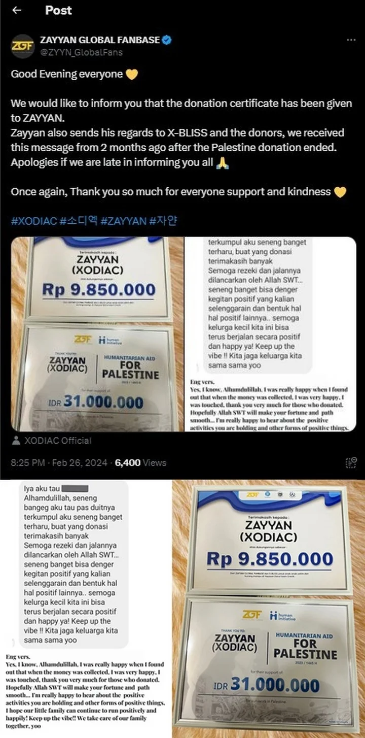Zayyan XODIAC Terharu Fans Lakukan Aksi Donasi