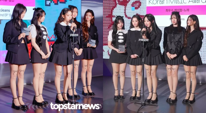 NewJeans Dikira Kompakan Pamer Tato Imut di Acara Korean Music Awards 2024
