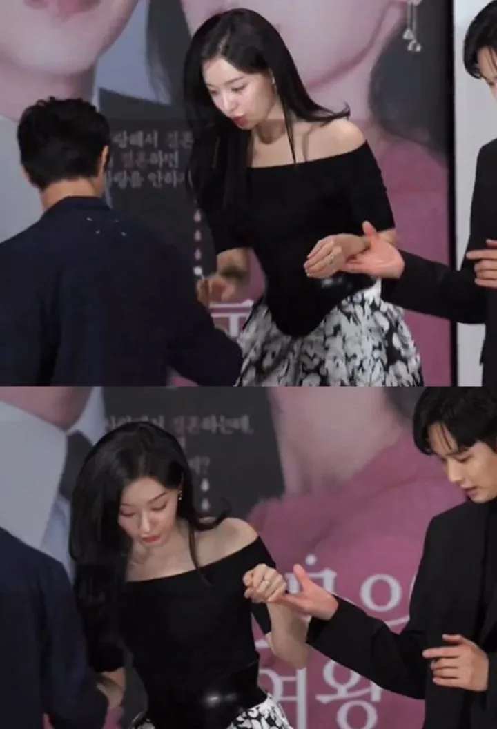 Kim Ji Won Diperlakukan Bak Ratu oleh Kim Soo Hyun dan Kwak Dong Yeon di Preskon \'Queen of Tears\'