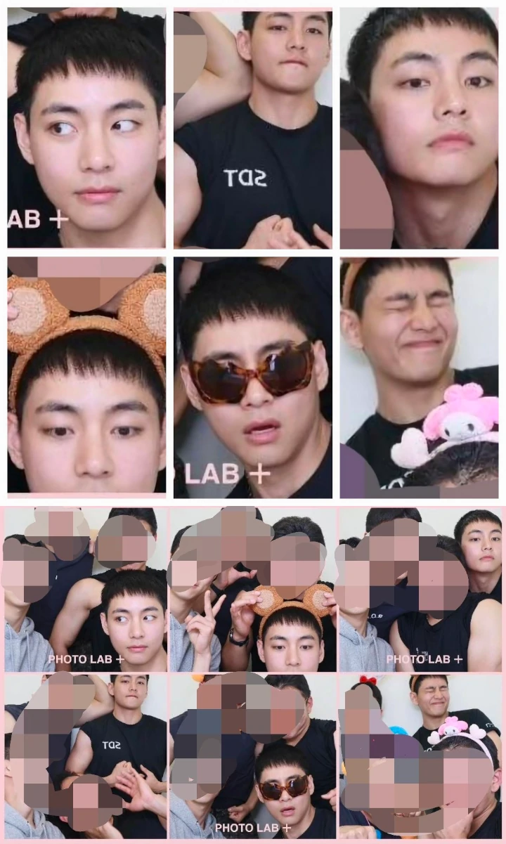 Visual V BTS saat Photo Booth Bareng Tentara Lain Curi Fokus