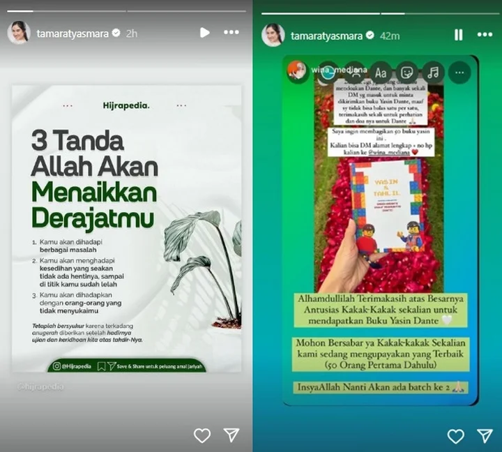 Tamara Tyasmara Bagi-Bagi Buku Yasin Dante