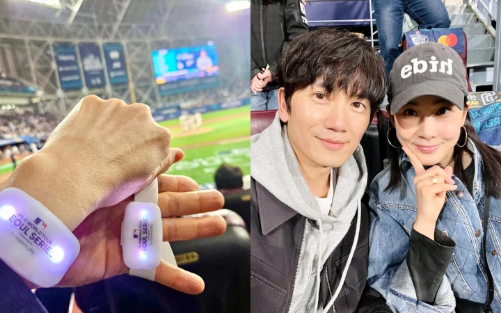 Ji Sung dan Lee Bo Young Kencan Mesra di Tribun Penonton MLB Seoul Series 2024