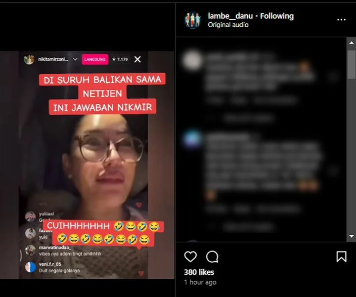 Nikita Mirzani Ogah Balikan dengan RI meski Dipuji Serasi