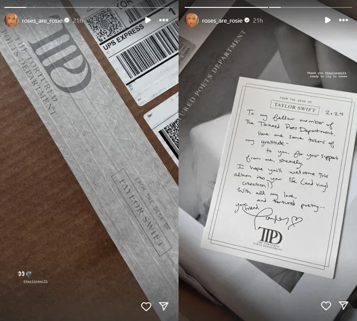 Rose BLACKPINK Emosional kala Terima Paket Album \'TTPD\' Taylor Swift