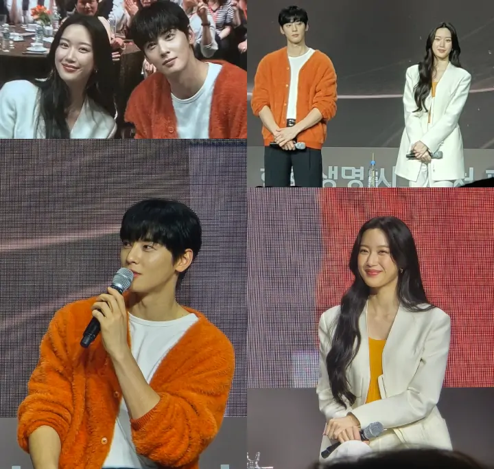 Chemistry Visual Cha Eunwoo dan Moon Ga Young saat Reuni di Event Asuransi Curi Fokus