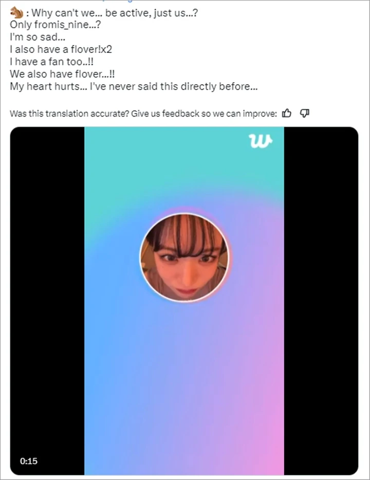Lee Chaeyoung fromis_9 Curhat Pilu Diduga Sindir Perlakuan Tak Adil Pledis