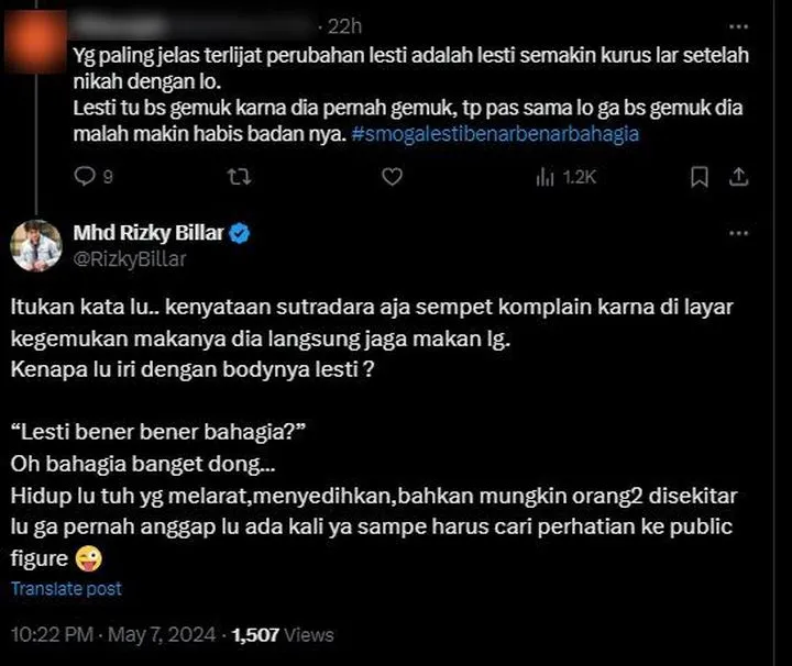 Rizky Billar Jawab Haters