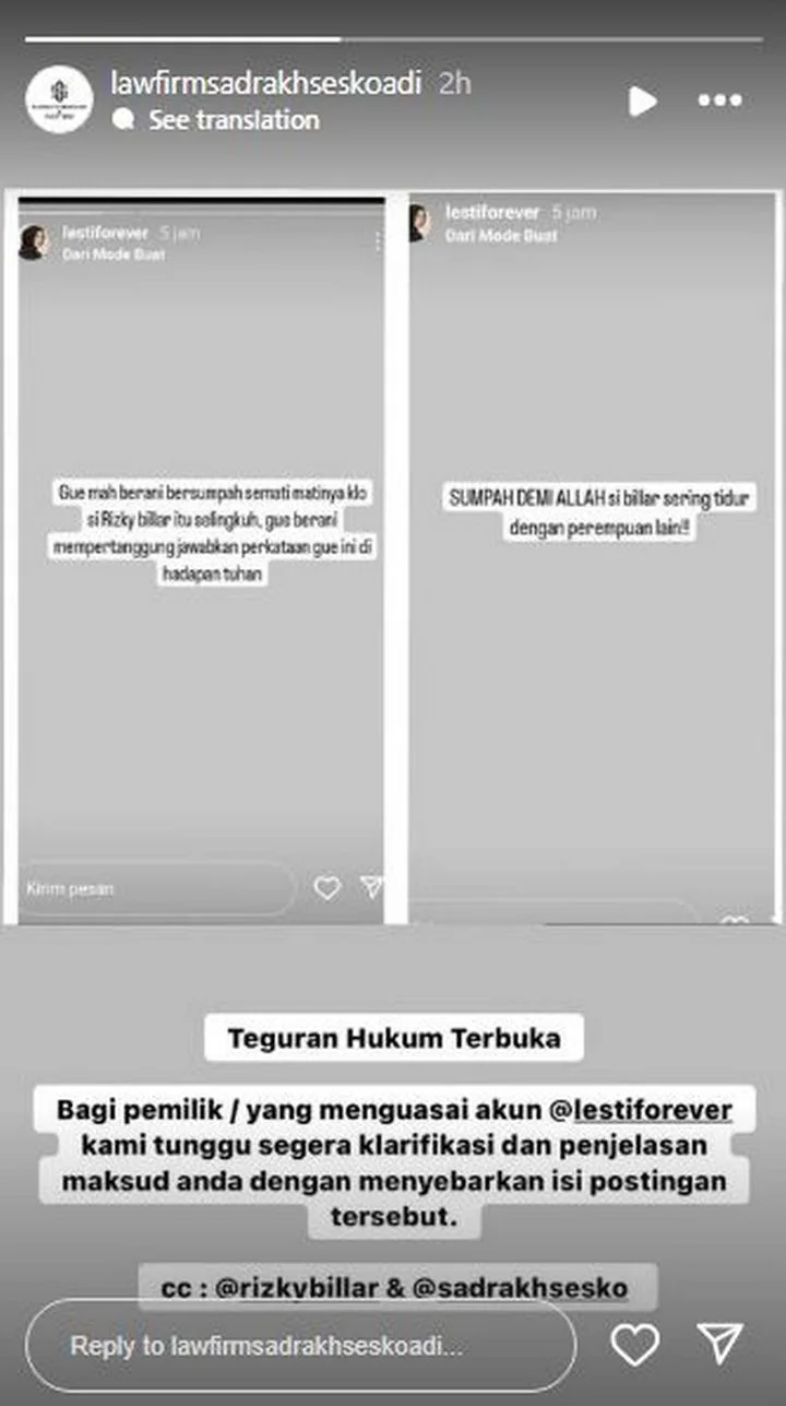 Rizky Billar Difitnah Tiduri Wanita Selain Lesti Kejora