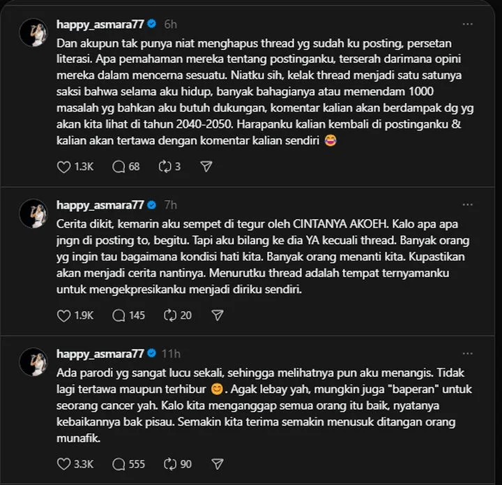 Happy Asmara Curhat Soal Konten Parodi