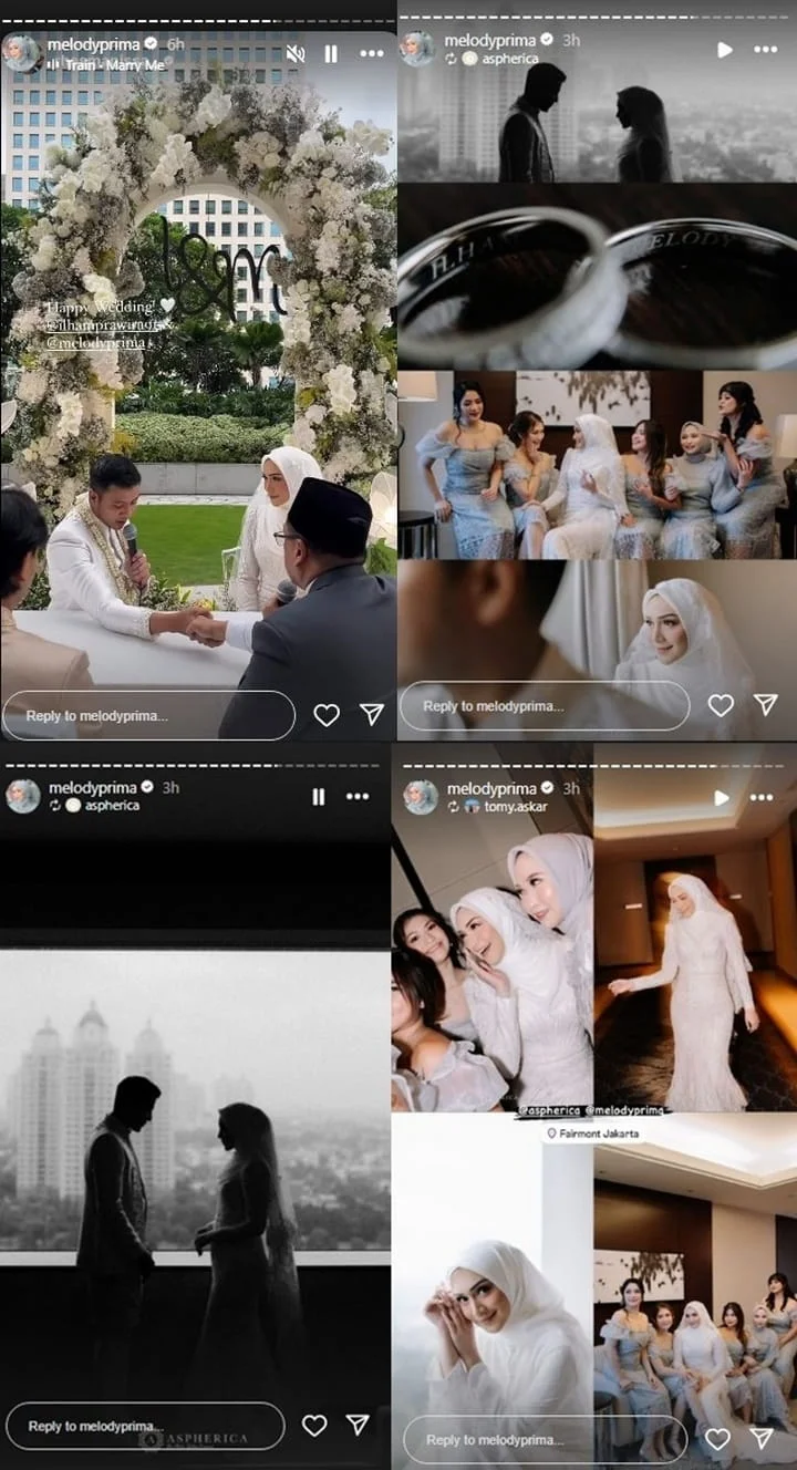 Melody Prima Resmi Menikahi Eks Suami Dita Fakhrana