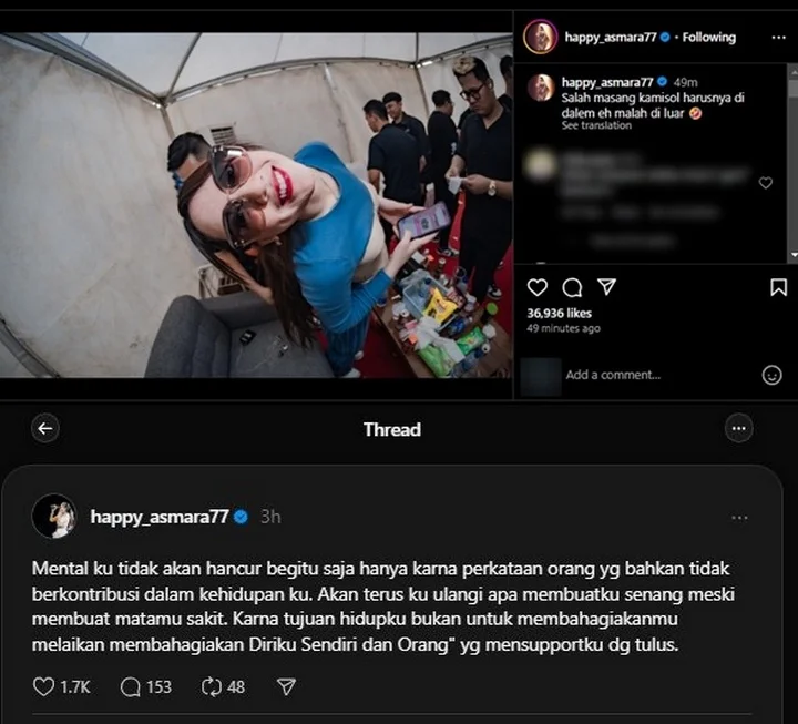 Happy Asmara Bereaksi Soal Kamisol