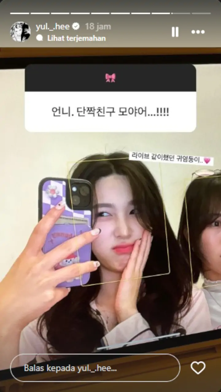Yulhee Spill Wajah Sosok yang Tidur Bersamanya di Instagram Story
