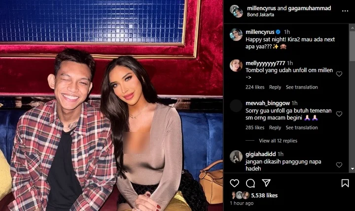 Millen Cyrus Ramai Dikecam kala Hangout Bareng Gaga Muhammad