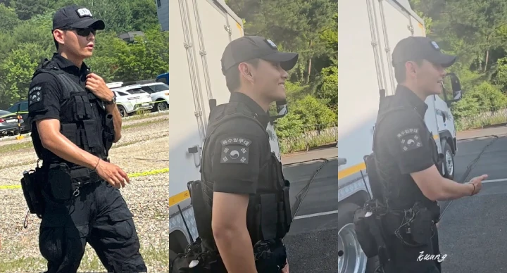 V BTS Sempatkan Sapa Artis Senior saat Sedang Bertugas sebagai Polisi Militer
