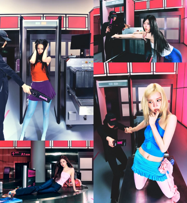 aespa Ditahan Petugas Bandara dalam Foto Teaser Single Debut Jepang Hot Mess\'