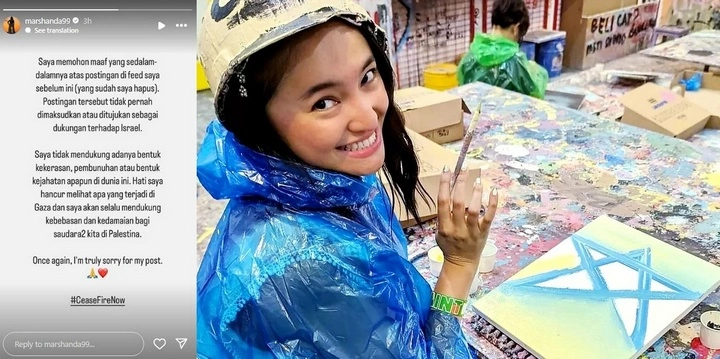 Marshanda Dituding Pro Israel Gara-Gara Unggahan INstagram Terbarunya