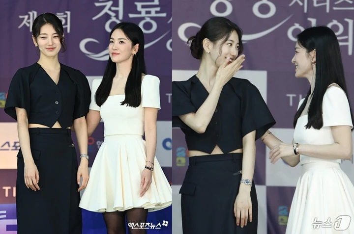 Beda Usia Song Hye Kyo & Suzy Disorot saat Satu Frame Hadiri Event Blue Dragon 2024