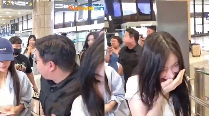 Ekspresi Chaeryeong ITZY saat Didorong Pengawal di Bandara Curi Perhatian